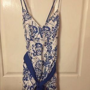 White & Blue floral print sundress